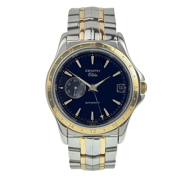 Zenith Elite Gold & Steel Black Dial 38mm Automatic Men’s Watch 90/53 0030 682 - Picture 1 of 9